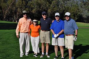 Larry Cohen golfing with bridge players at Ojai Valley Inn