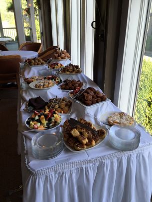 Buffet breakfast spread at a seminar in Lake Toxaway, North Carolina
